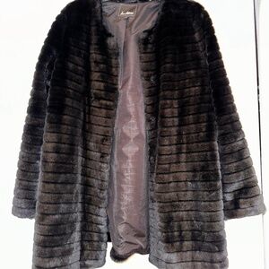 sam edelman black faux fur coat/size medium